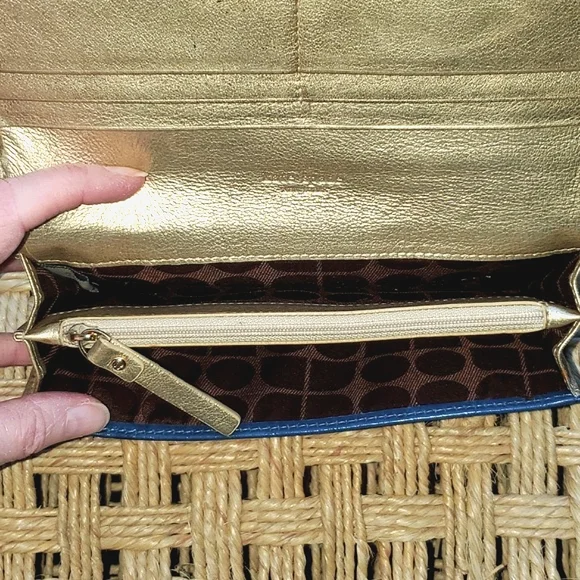 Kate Spade Navy Embossed Wallet Vintage Guc - Picture 8 of 16